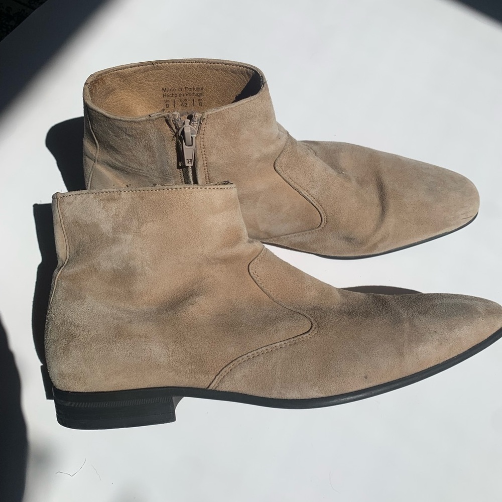 Aldo Glaleclya Suede Leather Ankle Boots/Booties Cognac  #SB4